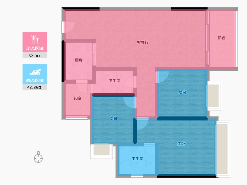 四川省-成都市-河畔府邸-93.76-户型库-动静分区