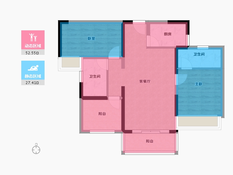 广东省-惠州市-中瑞怡润华府-70.53-户型库-动静分区