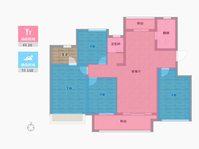 四川省-成都市-领地天府蘭台-108.36-户型库-动静分区