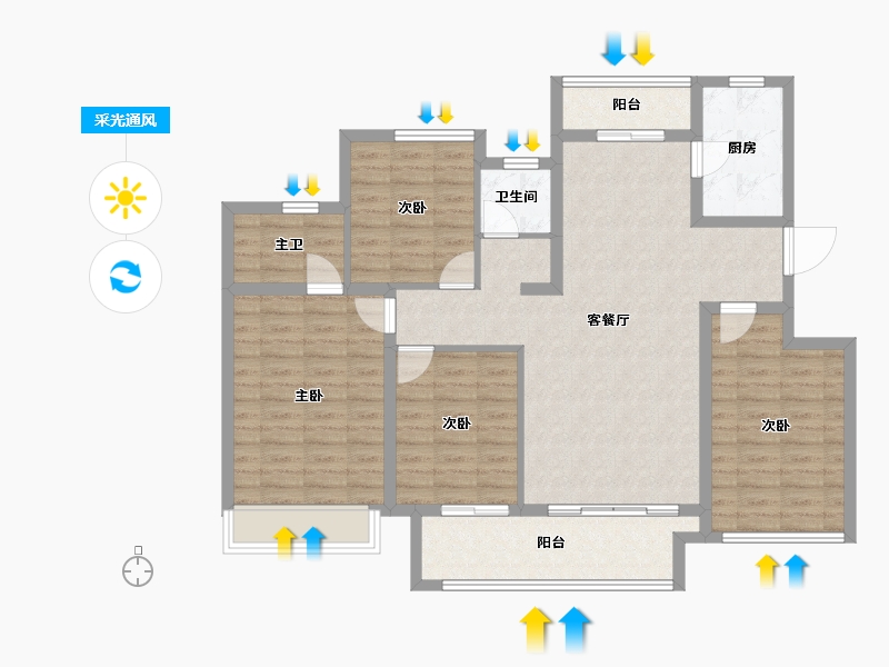 四川省-成都市-领地天府蘭台-108.36-户型库-采光通风