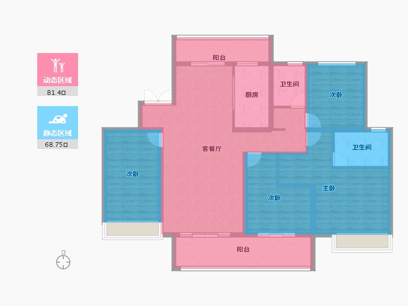 四川省-成都市-高投新悦府-135.13-户型库-动静分区