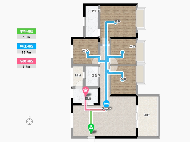 四川省-成都市-祥荣城市绿洲-95.24-户型库-动静线