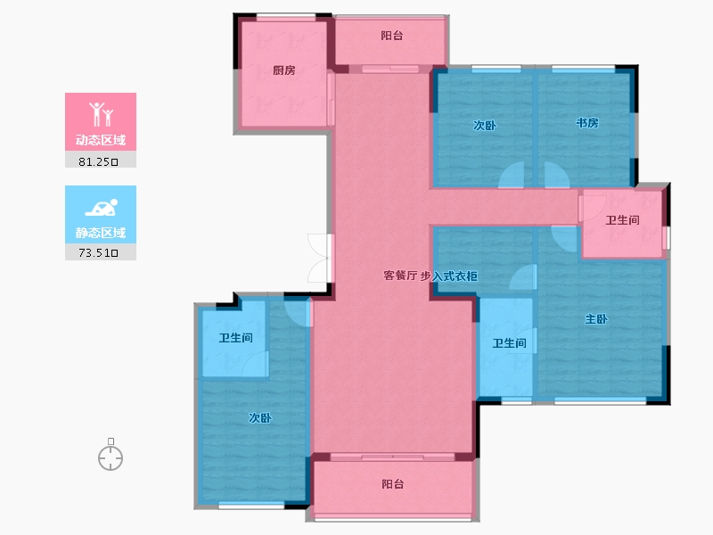 四川省-成都市-中国铁建西派国樾-140.23-户型库-动静分区