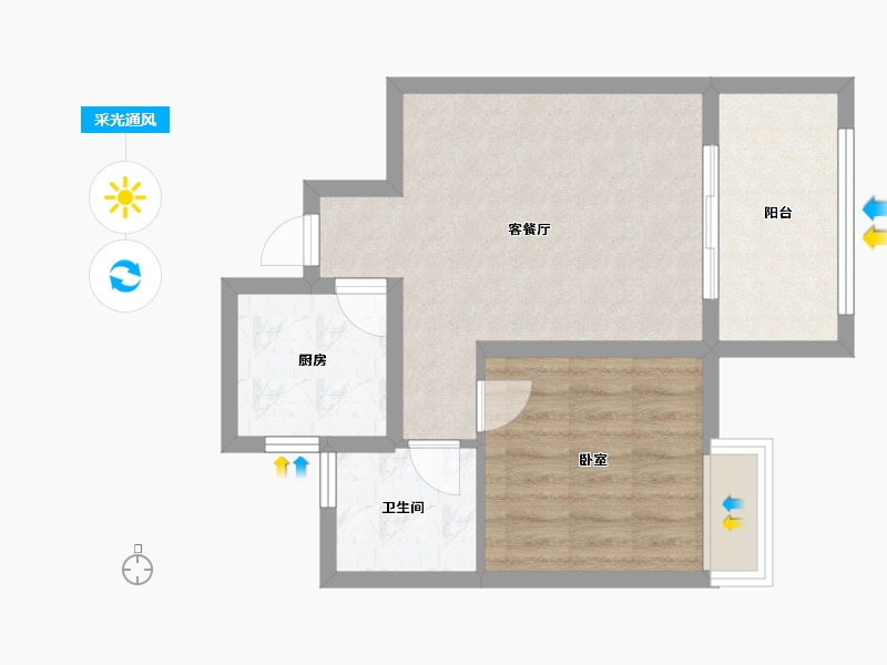 四川省-成都市-高投新悦府-49.58-户型库-采光通风