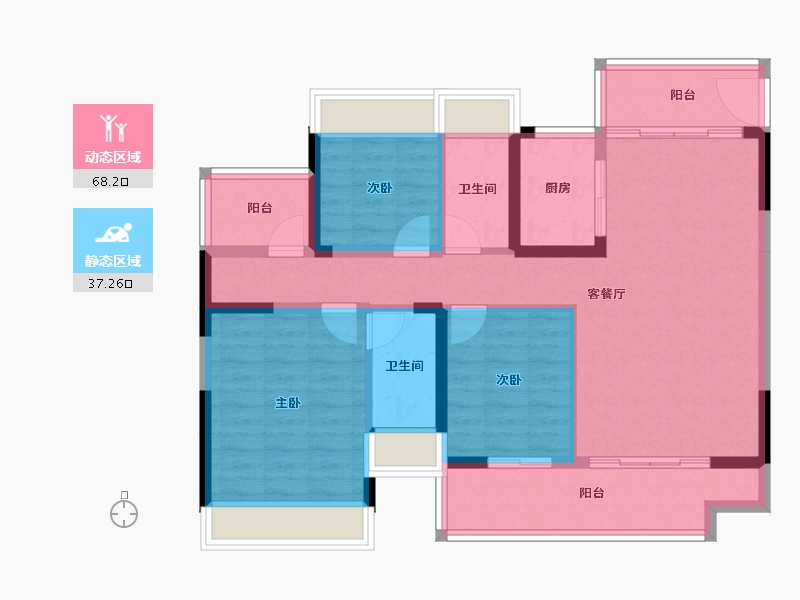 广东省-惠州市-中交和风春岸-94.05-户型库-动静分区