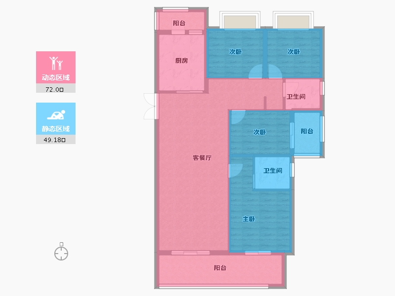 云南省-昆明市-保利天际-109.70-户型库-动静分区