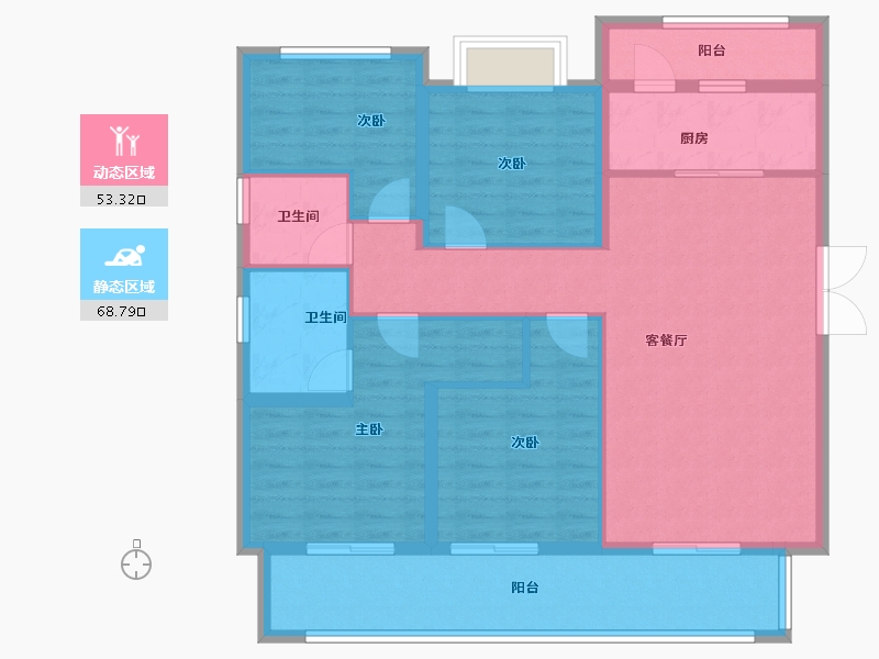 云南省-昆明市-保利天际-109.77-户型库-动静分区