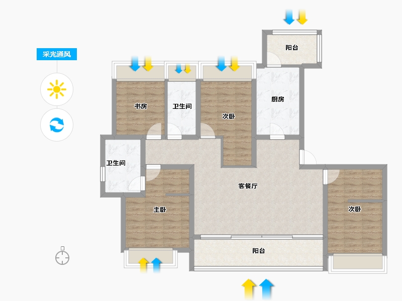 四川省-成都市-成都诚园-115.57-户型库-采光通风