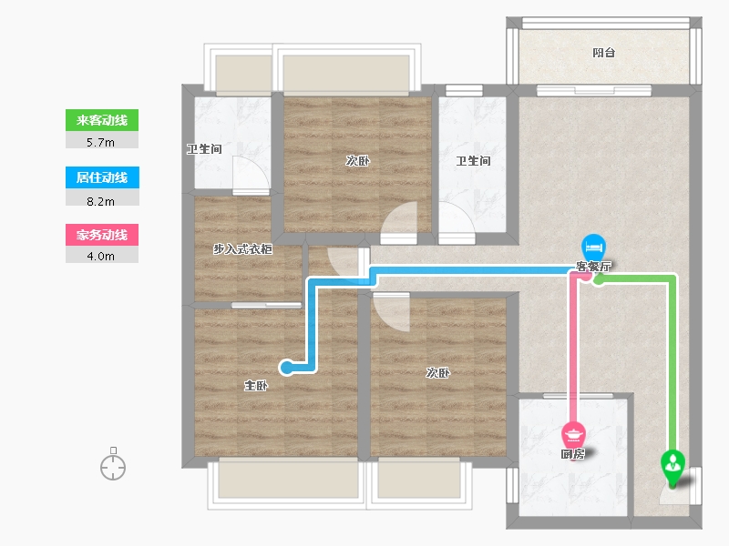 云南省-昆明市-兴港上锦湾-78.40-户型库-动静线