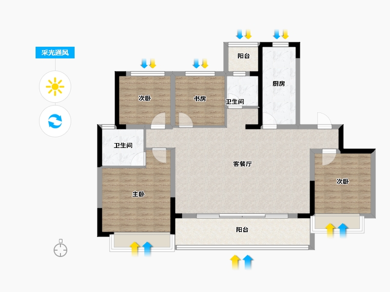 四川省-成都市-新力东园-115.16-户型库-采光通风