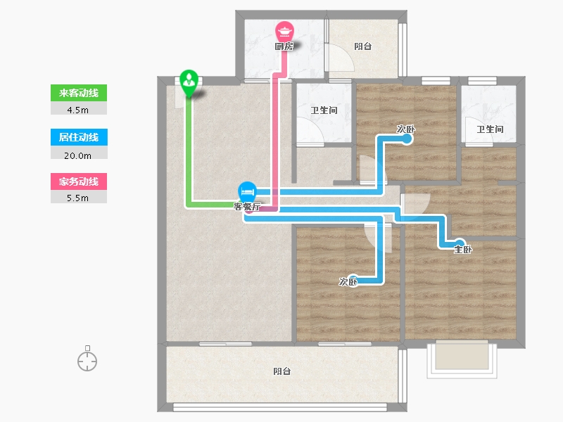 云南省-昆明市-兴港上锦湾-86.72-户型库-动静线