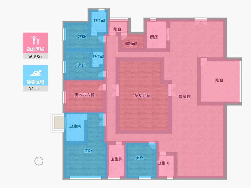 四川省-成都市-万科天府锦绣-108.01-户型库-动静分区