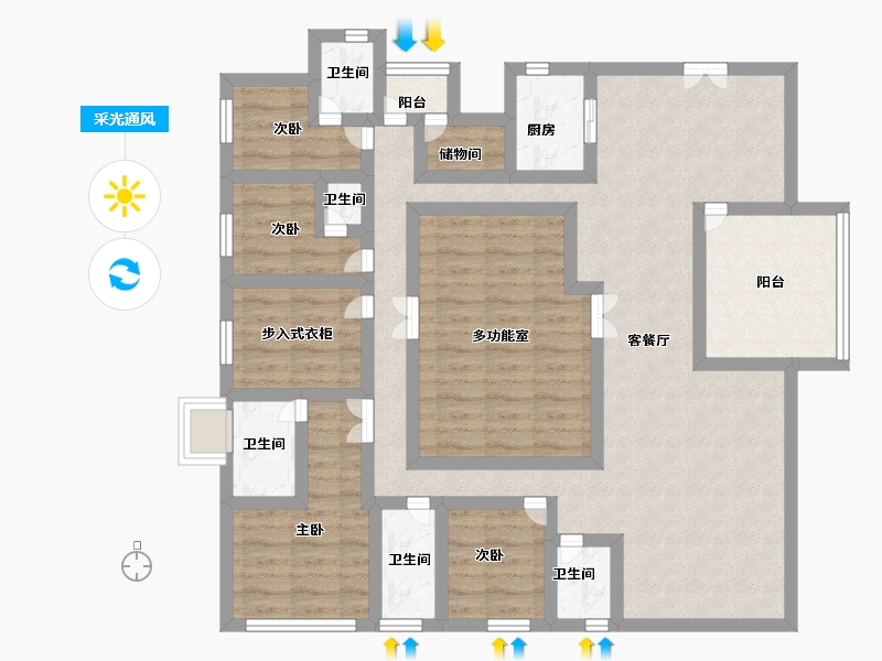 四川省-成都市-万科天府锦绣-108.01-户型库-采光通风