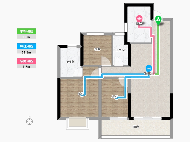 云南省-昆明市-美辰-76.94-户型库-动静线