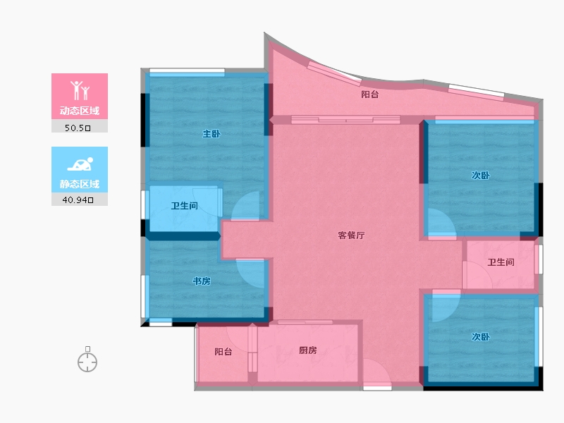 四川省-成都市-天府云城C区-79.91-户型库-动静分区