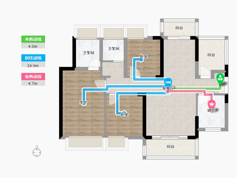 广东省-惠州市-泓泰花园-85.52-户型库-动静线