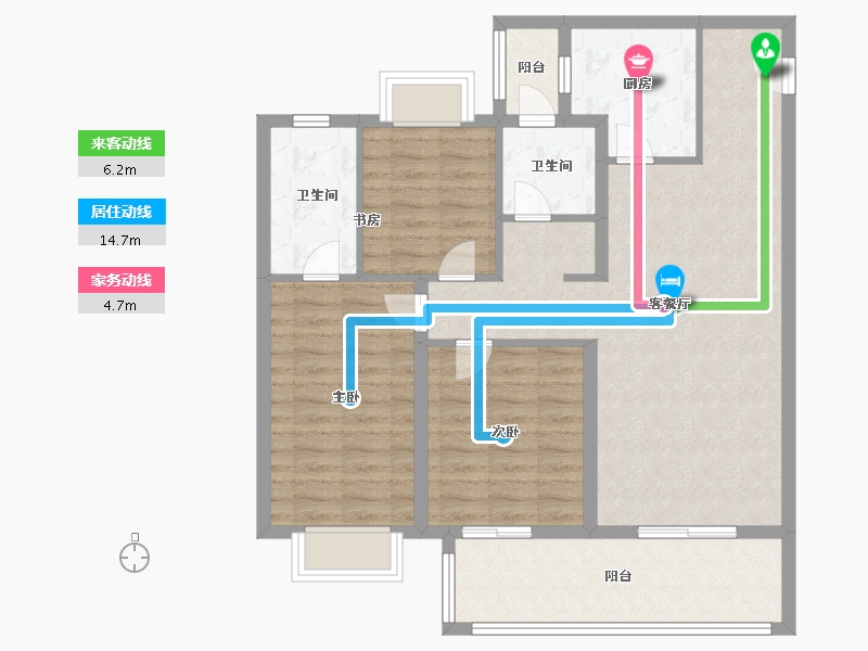 云南省-昆明市-保利城-95.20-户型库-动静线