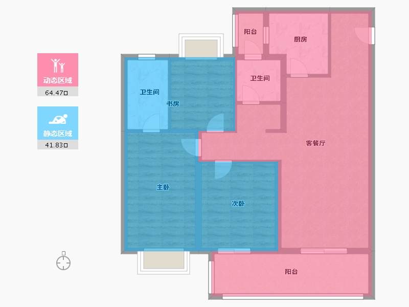 云南省-昆明市-保利城-95.20-户型库-动静分区