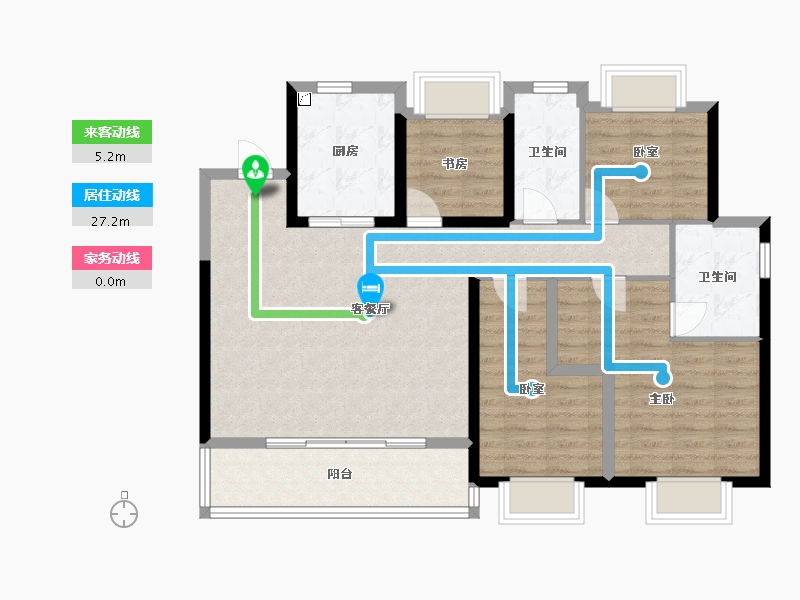 浙江省-杭州市-绿城桂冠东方-99.47-户型库-动静线