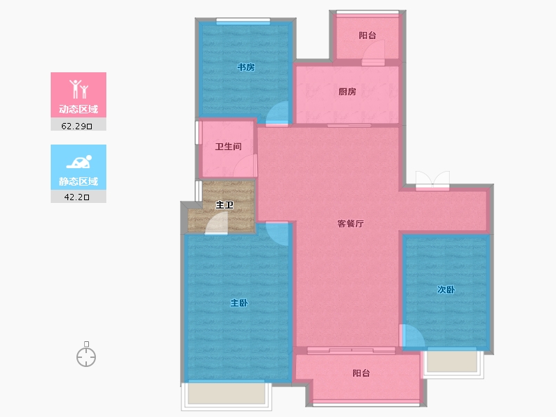 四川省-成都市-领地天府蘭台-97.58-户型库-动静分区