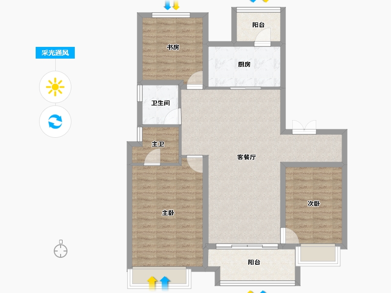 四川省-成都市-领地天府蘭台-97.58-户型库-采光通风