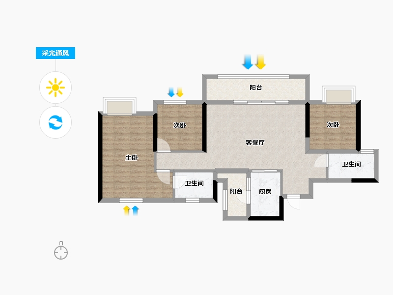 四川省-成都市-鑫苑城-100.00-户型库-采光通风