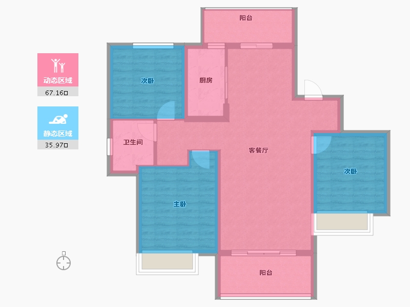 四川省-成都市-高投新悦府-92.67-户型库-动静分区