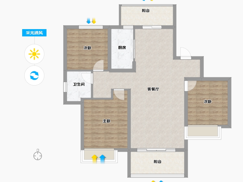 四川省-成都市-高投新悦府-92.67-户型库-采光通风