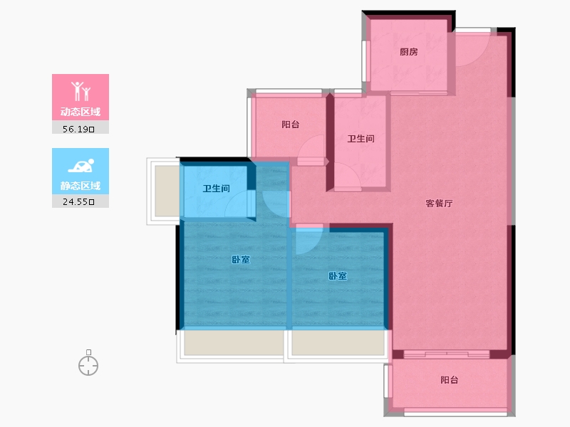 广东省-惠州市-佳兆业东江新城-71.79-户型库-动静分区