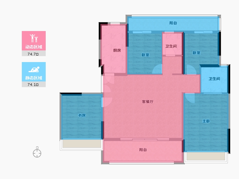 河南省-郑州市-招商美景雍瑞园-135.00-户型库-动静分区