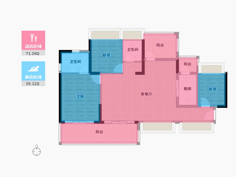 广东省-惠州市-泰丰牧马湖-95.99-户型库-动静分区