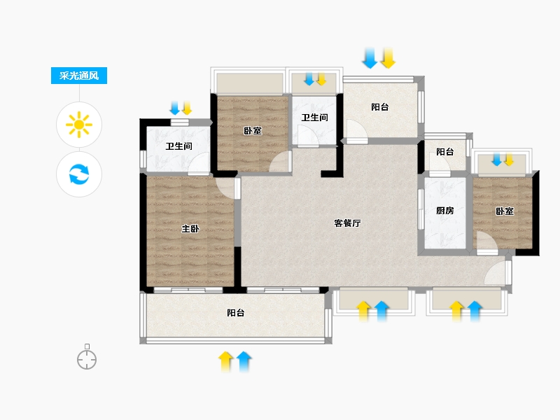 广东省-惠州市-泰丰牧马湖-95.99-户型库-采光通风