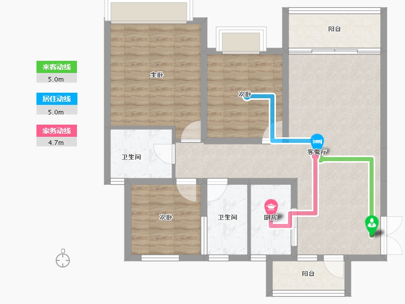 四川省-成都市-川网国际花园-89.79-户型库-动静线