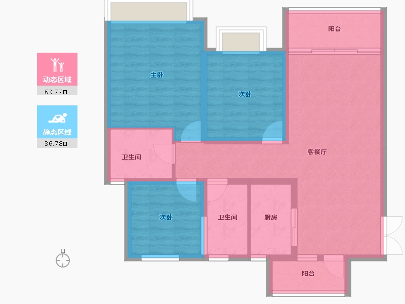 四川省-成都市-川网国际花园-89.79-户型库-动静分区