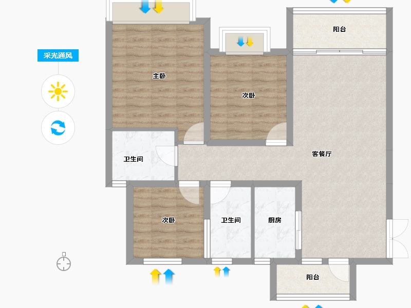 四川省-成都市-川网国际花园-89.79-户型库-采光通风