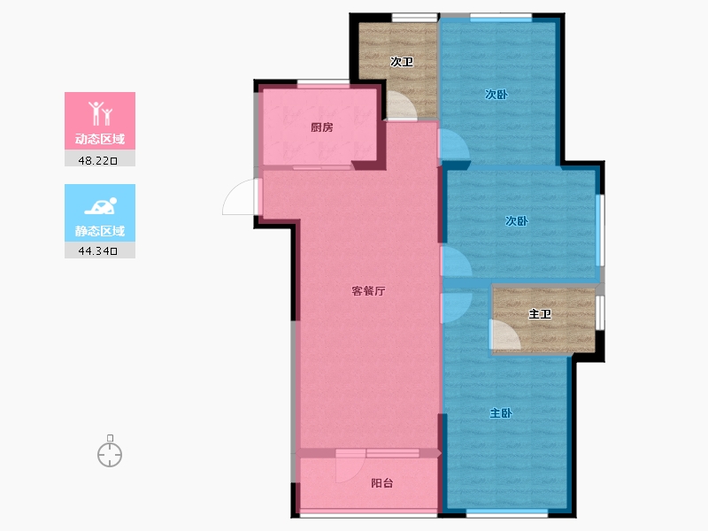 山东省-青岛市-慧通理想之城-93.60-户型库-动静分区