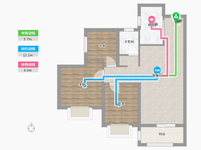 广东省-惠州市-金辉优步花园-68.12-户型库-动静线