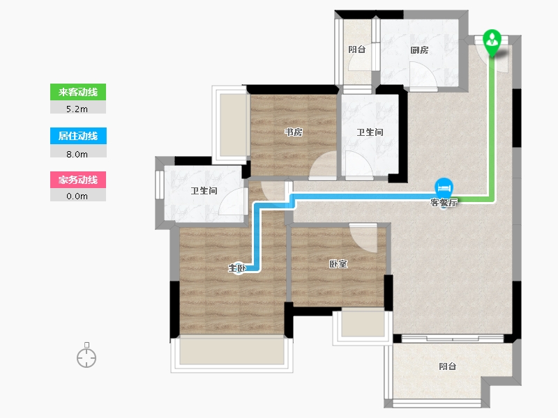 广东省-惠州市-佳兆业东江新城-68.48-户型库-动静线