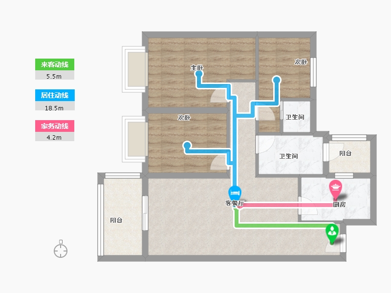 云南省-昆明市-保利城-74.40-户型库-动静线