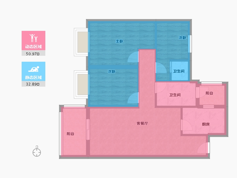 云南省-昆明市-保利城-74.40-户型库-动静分区