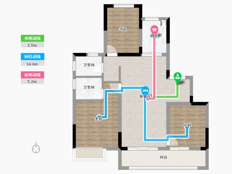 浙江省-金华市-蓝城春风溪语-81.76-户型库-动静线