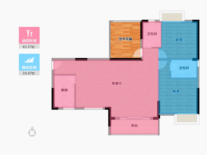 广东省-惠州市-锦地繁花五期-93.87-户型库-动静分区