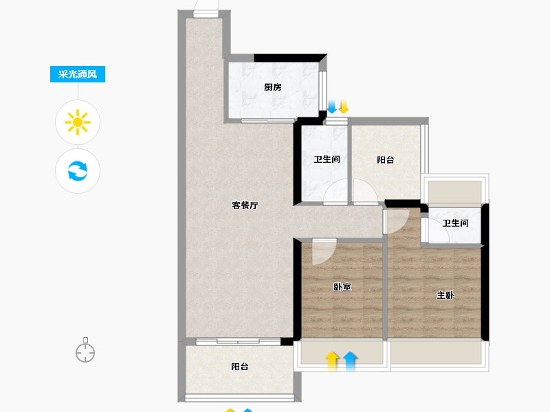 广东省-惠州市-隆腾盛世-72.76-户型库-采光通风