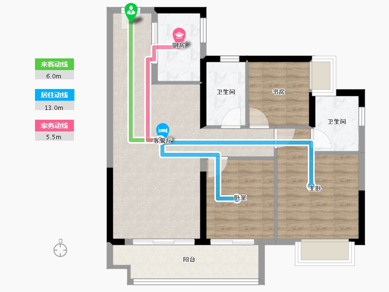 广东省-惠州市-融创臻园-79.67-户型库-动静线