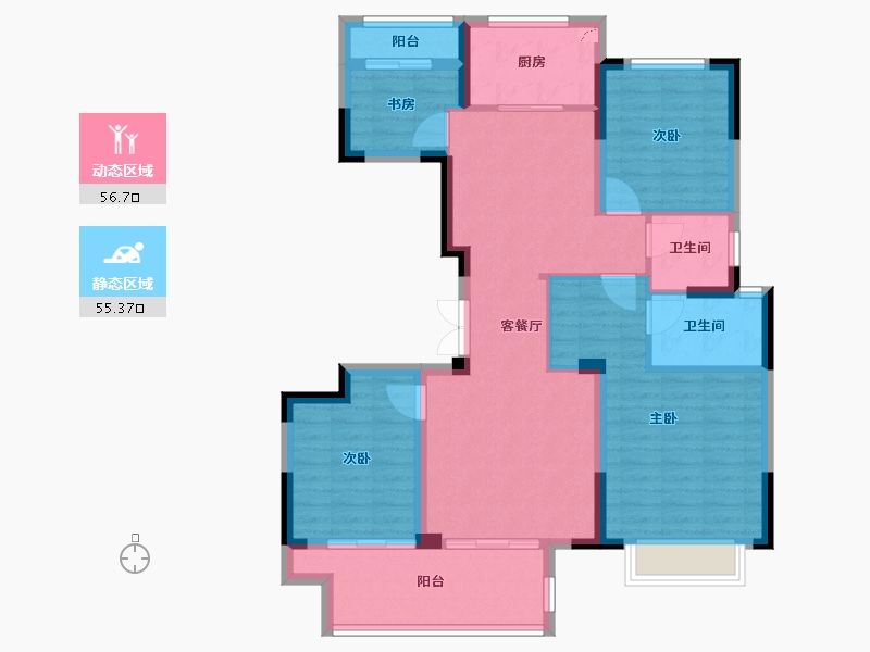 浙江省-金华市-​中嘉锦院-99.99-户型库-动静分区