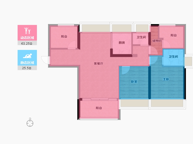 广东省-惠州市-隆腾盛世-79.05-户型库-动静分区