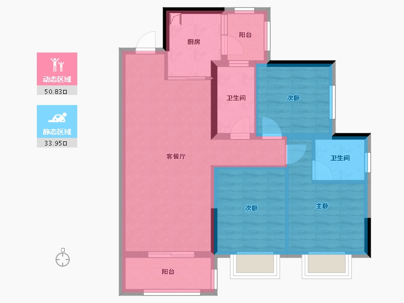 四川省-成都市-中南春溪集-74.87-户型库-动静分区