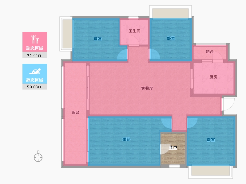 四川省-成都市-隆鑫公园首府-123.02-户型库-动静分区