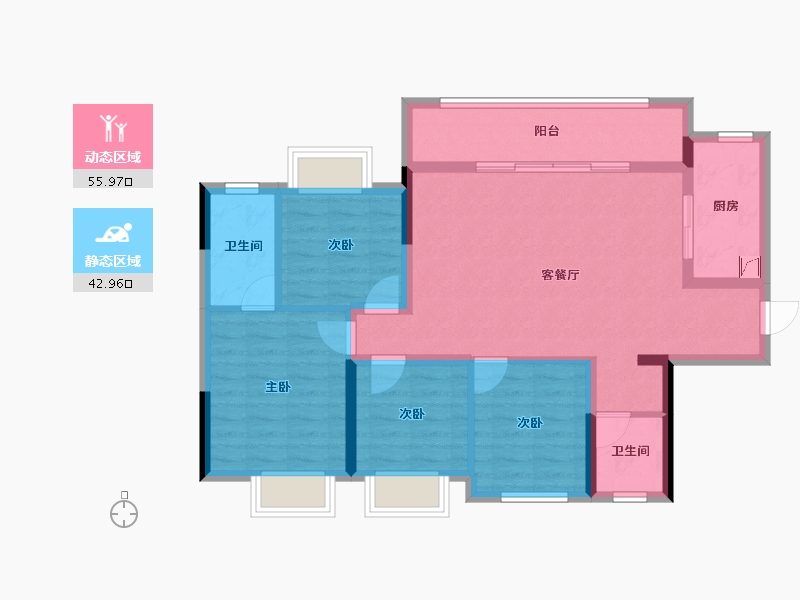 四川省-成都市-中南春溪集-88.10-户型库-动静分区