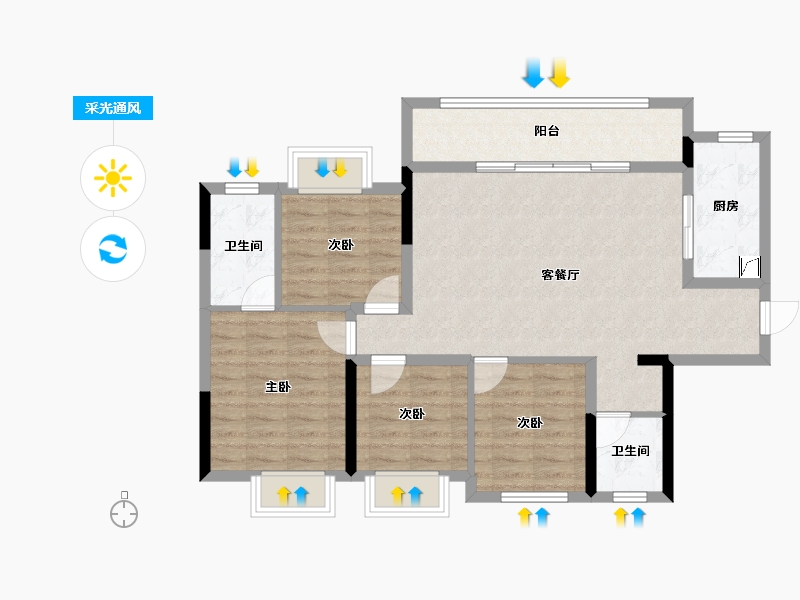 四川省-成都市-中南春溪集-88.10-户型库-采光通风